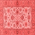 thumbnail image 1 of Ahgly Company Machine Washable Indoor Square Abstract Red Modern Area Rugs, 6' Square, 1 of 4