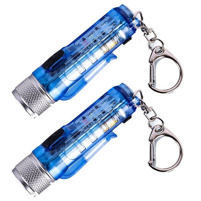 2 Pcs mini Lampe de Poche Étanche Lumière Forte Longue Prise
