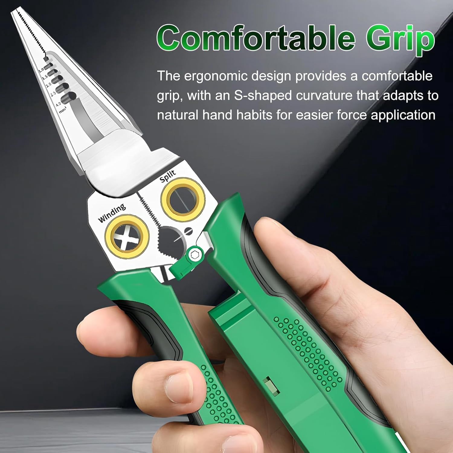ABCISI 8 in 1 Wire Stripper with Voltage Tester, Multi-function Electric Wire Stripper Electrician's Pliers, Wire Stripping Tool for Cutting and Pulling Pliers, Electrician Repair Tool