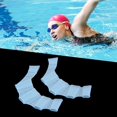 thumbnail image 1 of 2 pares de remos de entrenamiento de natación con palma de pato y medio dedo de silicona de rana, 1 of 5