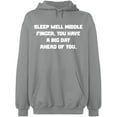 thumbnail image 2 of OXI Hoodie Sweatshirt - Sleep Well Middle Finger, Basic Casual Hoodie for Men's and Women Fleece Hoodie Long Sleeve - Sport Grey Small, 2 of 3