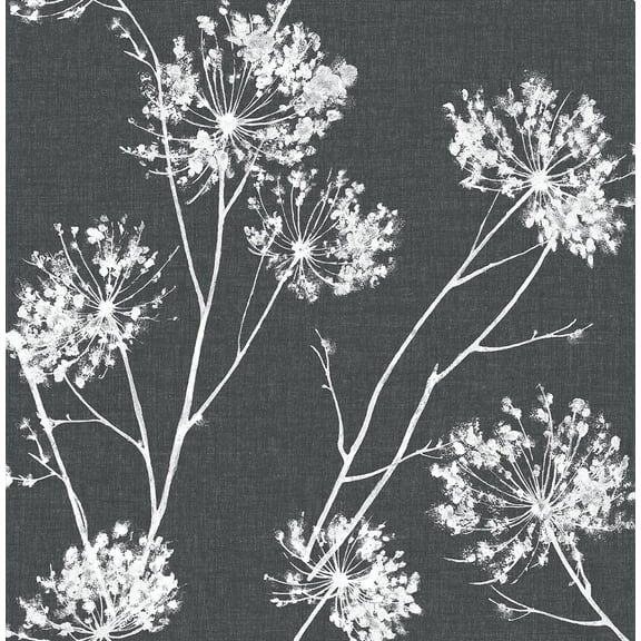 Seabrook Designs Charcoal One O'Clock Prepasted Wallpaper - 20.5 in. W x 33 ft. Roll