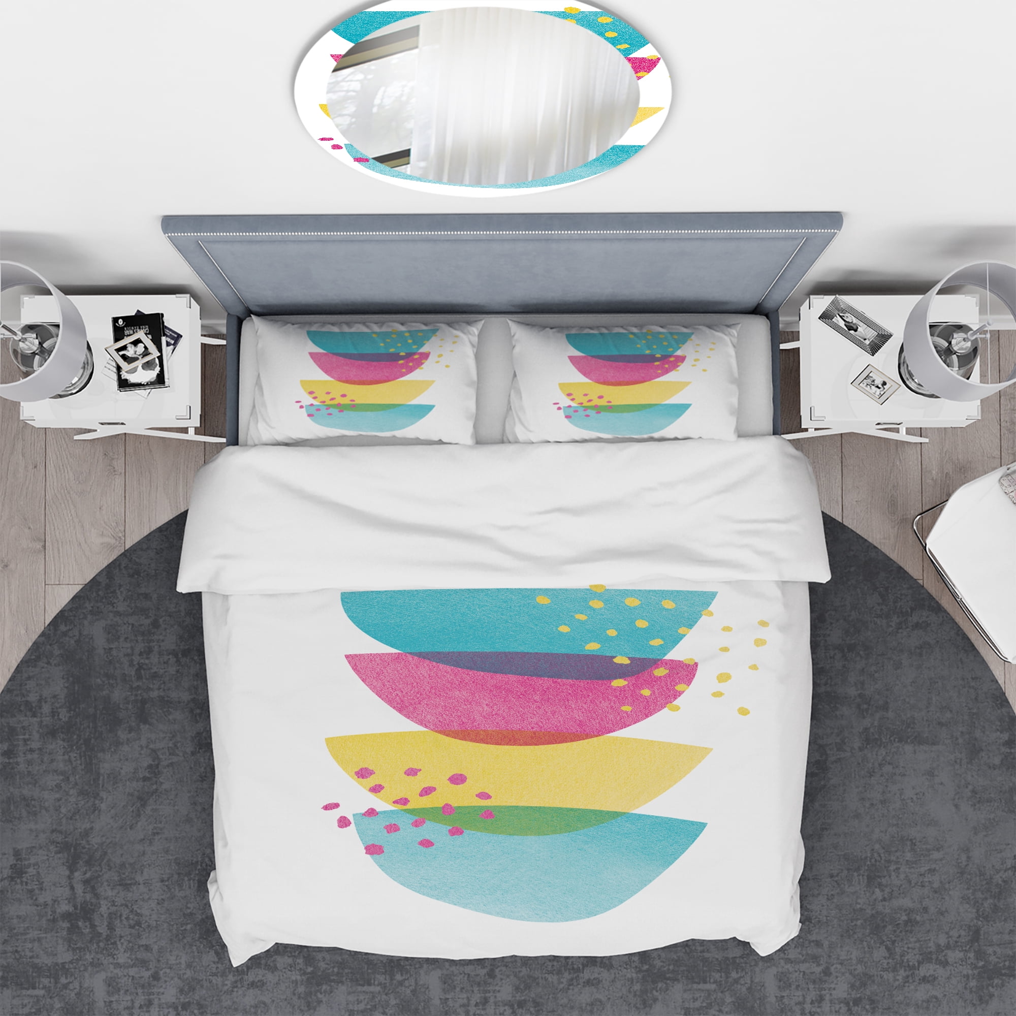 Designart 'Minimal Spots Balance III' Geometric Duvet Cover Set