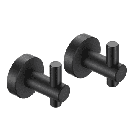 

Round Base Wall Hanging Hook with Screws- Matte Black Hook 2 Pack for Entry Shoe Cabinet Wardrobe Bathroom Bedroom Furniture Hardware