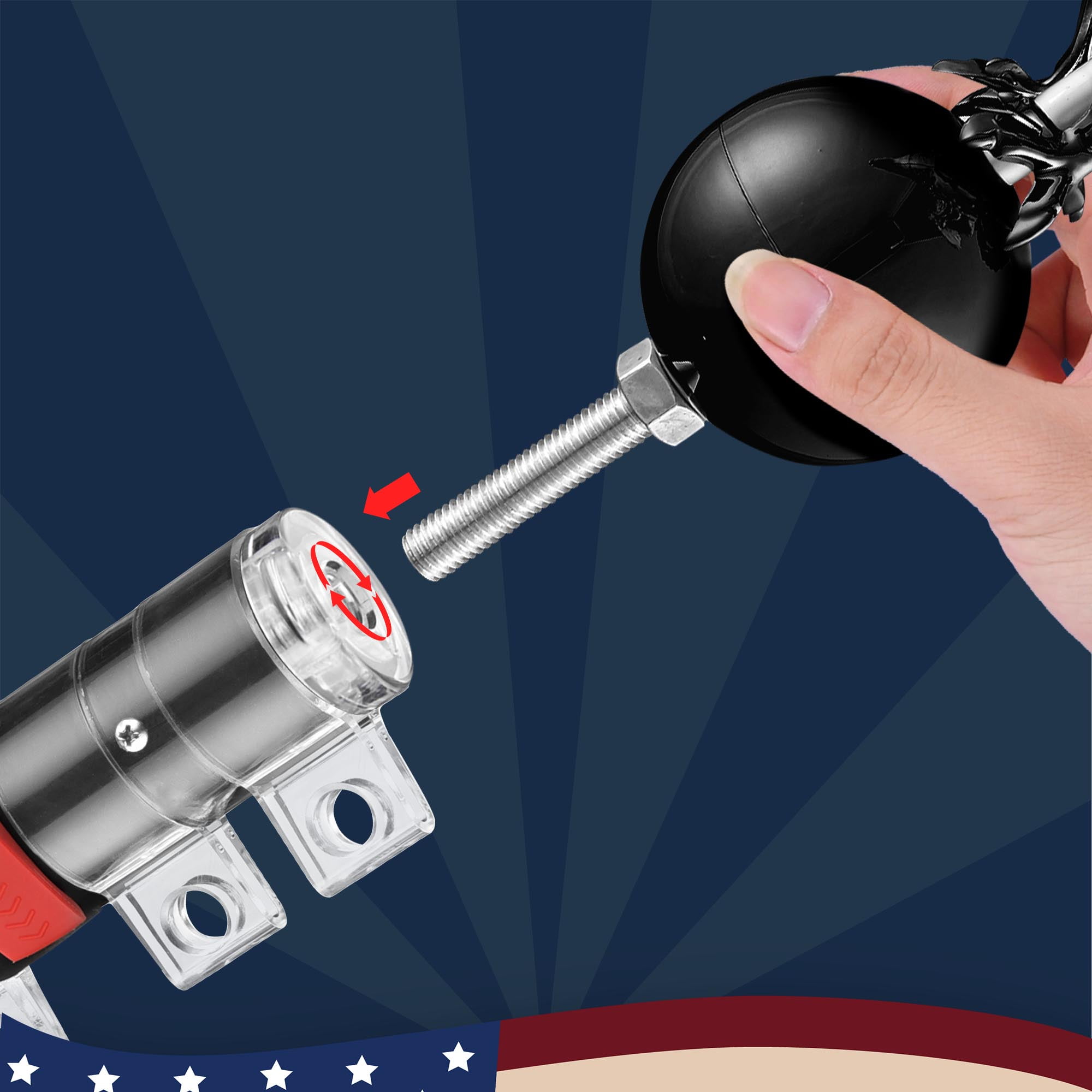 Yescom EZ GO 20ft Eagle Topper Telescopic Flag Pole Kit Upgraded Rotating Lock Outside 3x5' US Flag Ball Final Black