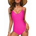 thumbnail image 2 of LYMAYTER One Piece Swimsuits for Women Summer Trendy V Neck Crisscross Backless Slimming Swimwear S M L, 2 of 8