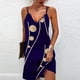 thumbnail image 3 of Vestido sexy informal con tirantes de lunares y escote en V de fibra de poliéster para mujer, 3 of 7