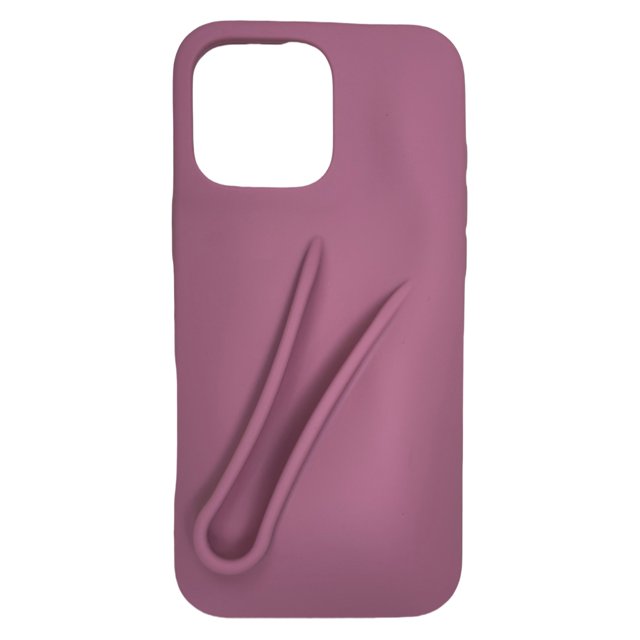 Cubierta Soporte Lipstick Silicone Case para 15 Pro Max (Fecha) Rojo