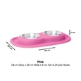 thumbnail image 3 of Weathertech PetComfort DL0801PK; Double Plat de 8 Onces; Uni; Base Rose/bol Argenté; Bol en Acier Inoxydable/Base en Plastique; avec Base de 1-1/2 Po de Hauteur; Sans Couvercle, 3 of 3