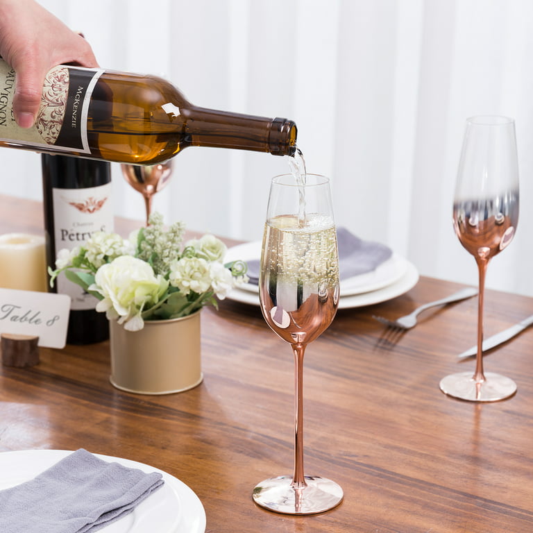 6oz Swig Champagne Flutes Bridesmaid Gift Rose Gold Flute Wine