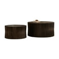 thumbnail image 6 of Kevinplus Nesting Coffee Table Set of 2 with Vertical Textured Embossed Design for Living Room, Office and Dining Room, Brown, 6 of 9