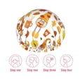 thumbnail image 5 of Kdxio Autumn Harvest Gnomes Print Shower Cap for Women,Elastic and Reusable,Double Waterproof Layers Bathing Hat, 5 of 6