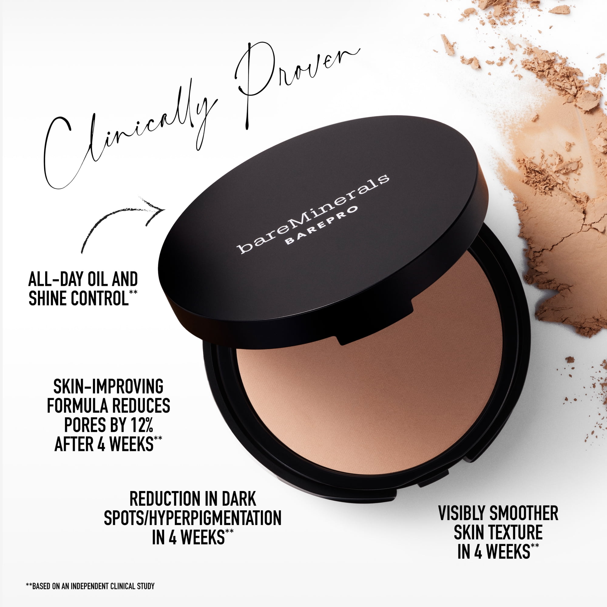 bareMinerals BAREPRO 24HR Skin Perfecting Talc-Free Matte Powder Foundation, Fair 10 Warm
