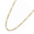 thumbnail image 3 of JewelStop 14K Yellow Gold Polished Finish 5.8mm White Pave Figaro Chain with Lobster Lock - 22",24",26", 3 of 5