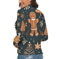 thumbnail image 3 of Ginger Christmas Tree Women's Turtleneck Sweater Long Sleeve Ribbed Fitted Turtle Neck Casual Fall Winter Collection Top S, 3 of 4