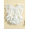 thumbnail image 2 of Bagilaanoe Newborn Baby Girl Rompers Floral Lace Fly Sleeve Bodysuit 3M 6M 12M 18M Infant One Piece Jumpsuit, 2 of 9