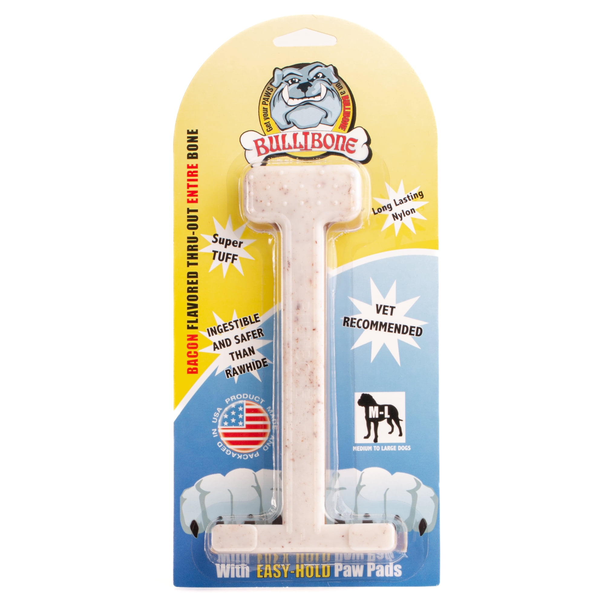 Bullibone Large Bacon Flavored Oral Care Dog Chew Toy