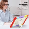 thumbnail image 4 of For iPad Pro 13 inch Case 2024 (M4), 360 Rotating Shockproof Cover with Stand, Screen Protector, Shoulder Strap, Rainbow Red, 4 of 7