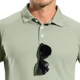 thumbnail image 6 of WTOBBY Men's UPF 50+ Long Sleeve Golf Shirt with Raglan Design, Lightweight Comfort, and Quick Dry Performance for Casual Athletic Wear in Sun ,Light Green XL, 6 of 7
