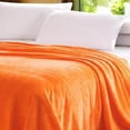 thumbnail image 3 of Piccocasa All-Season Flannel Fleece, 1 Piece Queen(78" x 90")Blanket, Orange, 3 of 7