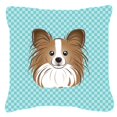 thumbnail image 1 of Checkerboard Blue Papillon Fabric Decorative Pillow, 14 x 14 In., 1 of 1