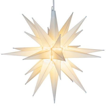 21 Classic White Moravian Star Perfect Illuminated Hanging 21 Classic White Moravian Star