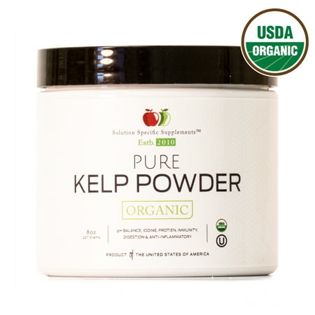 Organic Sea Kelp - Organic Sea Kelp Powder Supplement - Bulk Raw Dry Pure Kelp Seaweed Powder 8oz 45 Serving Thyroid, Iodine, & Digestion