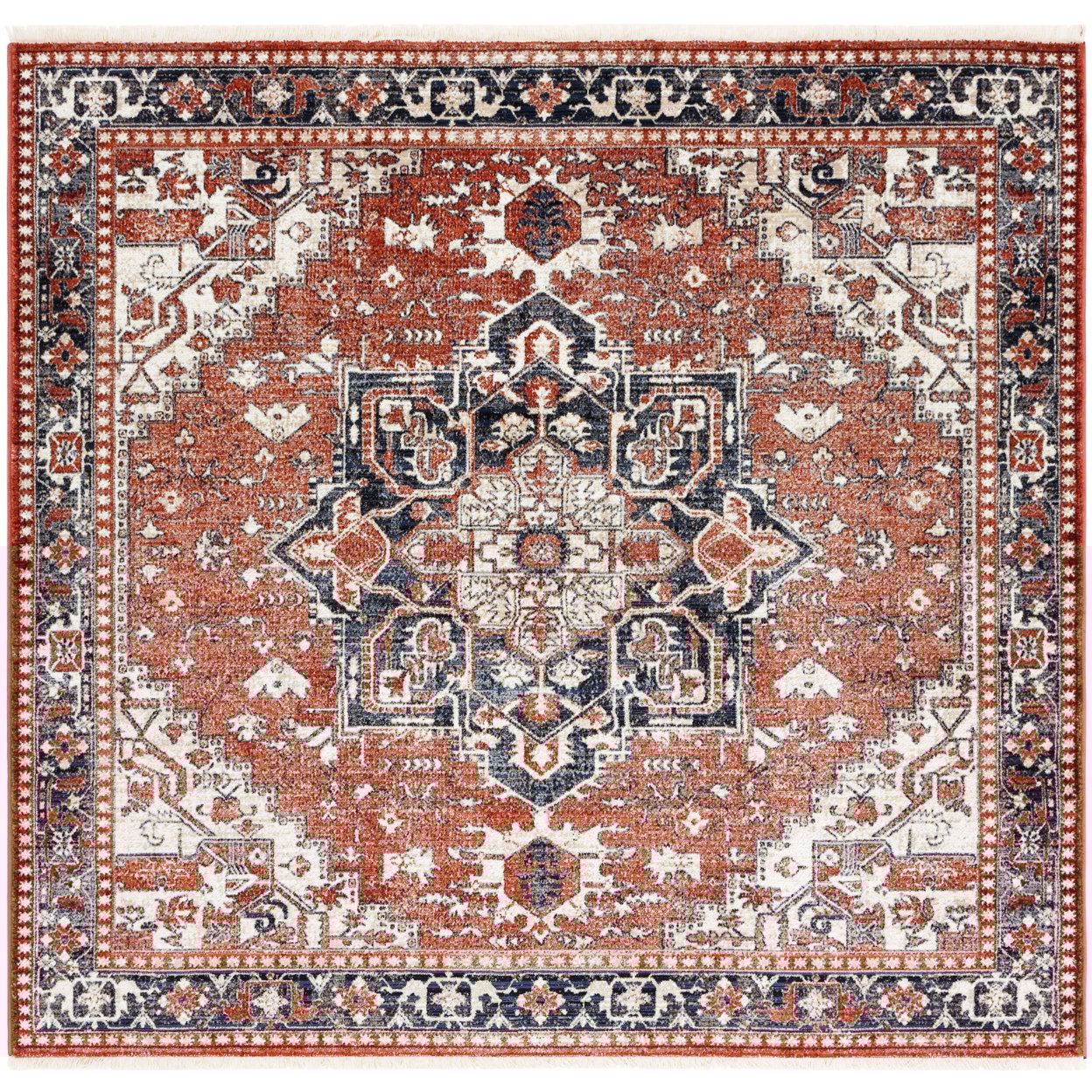 thumbnail image 4 of SAFAVIEH Herat Isabel Oriental Area Rug, Rust/Black, 6'7" x 6'7" Square, 4 of 4