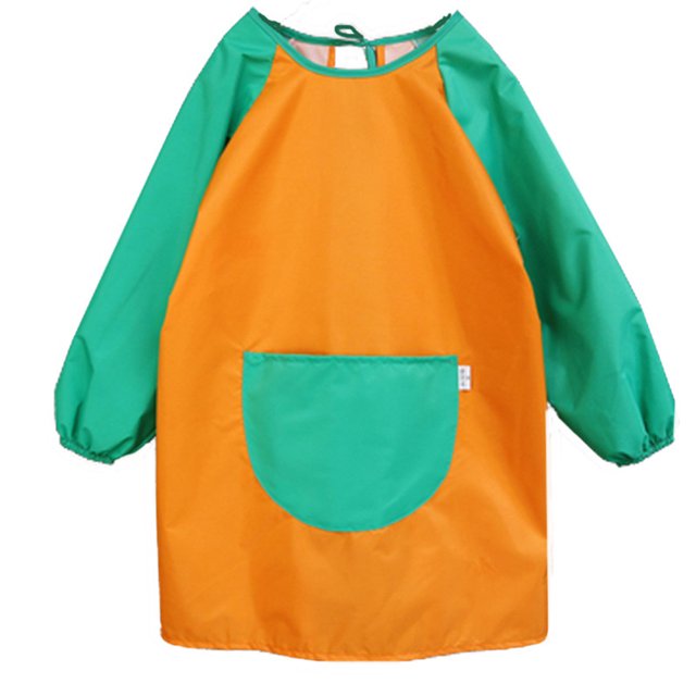 Delantal de manga larga con bolsillo para pintar y pintar, para comer y hacer jardinería, estilo 1, S