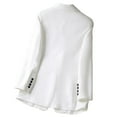 thumbnail image 4 of ZQUUVOU Women Business Blazers with Solid Color Long Sleeve Pocket Suit Jacket (White,2XL), 4 of 7