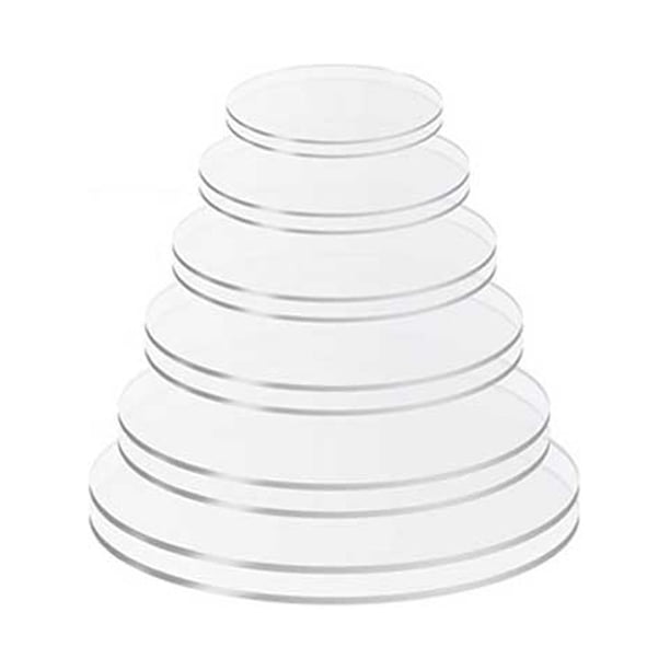 Bewildely 2 piezas de disco acrílico para pasteles, portátil, reutilizable, lavable, reemplazo para el hogar, panadería, bandeja para hornear Herramientas y accesorios para hornear 21cm