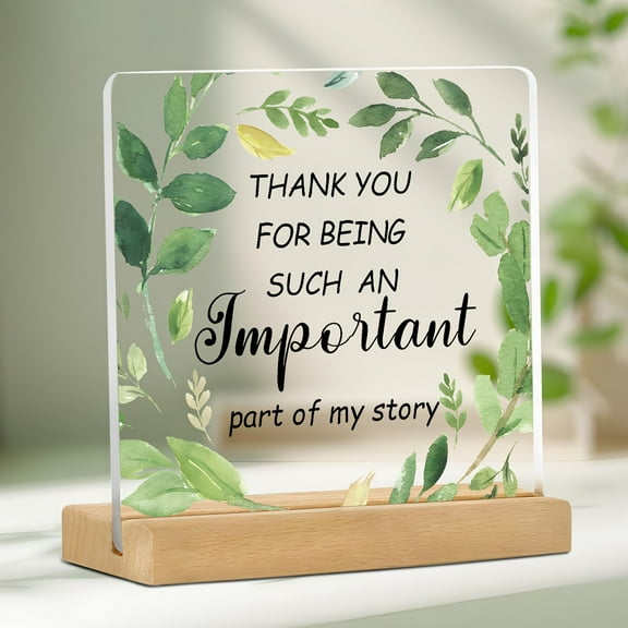Teacher Appreciation Gift - "Thank You for Being an Important Part of My Story" - Acrylic Plaque with Wooden Stand - Perfect Gratitude Present for Educators, Graduation