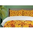 thumbnail image 4 of Ambesonne Tree Duvet Cover Sets, Shady Fall Oak Maple Leaf, 2-King, Earth Yellow Marigold, 4 of 7