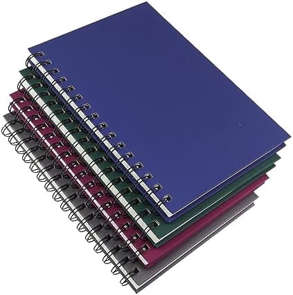 Spiral Notebook Journal,4 Pack A5 Hardcover Spiral Notebooks,5.7" x 8.5",160 Pages,100gsm Paper,College Ruled Journals for Study and Notes (Red, Green,Blue,Grey)