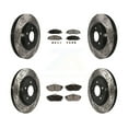thumbnail image 1 of Transit Auto Front Rear Coated Drilled Slotted Disc Brake Rotors and Semi-Metallic Pads Kit for Car Ford Mustang KDF-100214, 1 of 11
