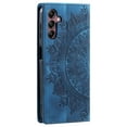 thumbnail image 6 of Case for Samsung Galaxy S22 Plus Wallet Case for Women Girls with Card Holder, Embossed Flower Pattern Magnetic Flip PU Leather Purse Protective Phone Cover for Samsung Galaxy S22 Plus, Blue, 6 of 11