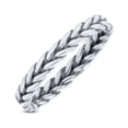 thumbnail image 3 of Unique Braided Celtic Criss Cross Weave Rope Knot Ring Band 925 Sterling Silver Size 9, 3 of 5