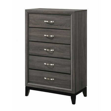 Watson 5 Drawer Chest Grey Oak And Black Walmart Com Walmart Com