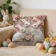 thumbnail image 4 of CaiYueKe Easter Throw Pillow Cover Faux Embroidery Bunny Chick Floral Decorative Cushion Cover Sofa Bedroom Home Decor Farmhouse Spring Holiday Decorative Pillow, 4 of 7
