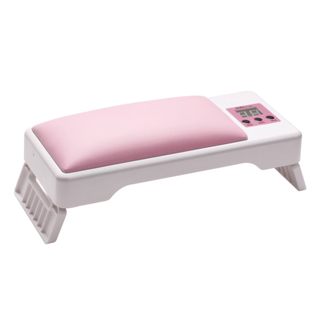 TFixol Dual-Purpose Foldable Nail Curing Lamp with 24 LED Beads, 72W UV/LED Light Source, Adjustable Timer, and Comfortable Hand Rest Pillow in Pink