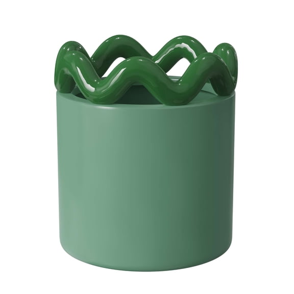 Mainstays Peyson 6" x 6" x 6.9" Round Green Lily Ceramic Planter