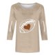 thumbnail image 4 of Heisall Womens Tops 3/4 Sleeve Round Neck Loose Casual Fashion T-Shirts Rugby Print, 4 of 4