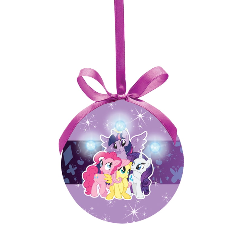 My Little Pony Cast Friendship Decoupage LED Christmas Holiday Ball Ornament NEW 