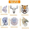 thumbnail image 3 of 6 Sheets Animal Iron on Patch Appliques Mixed Cool Deer Lion Tiger Wolf Head Clothing Printed Heat Transfer Stickers for DIY T-Shirt Clothes Jeans Backpacks Decoration, 6 Styles, 3 of 7