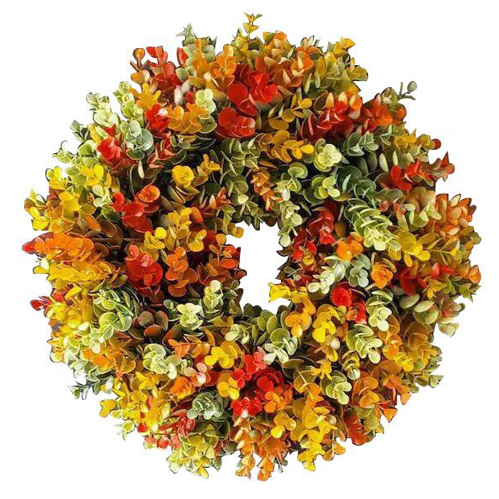 Pretty Comy Autumn Thanksgiving Wreath for Front Door Rustic Garden Outdoor Home Decorations