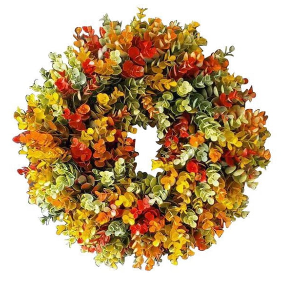 14" dia. Artificial Fall Floral Wreath, Fall Wreath Autumn Wildflowers Wreath for Front Door Wall Window Decor and Thanksgiving Harvest Festival Celebration