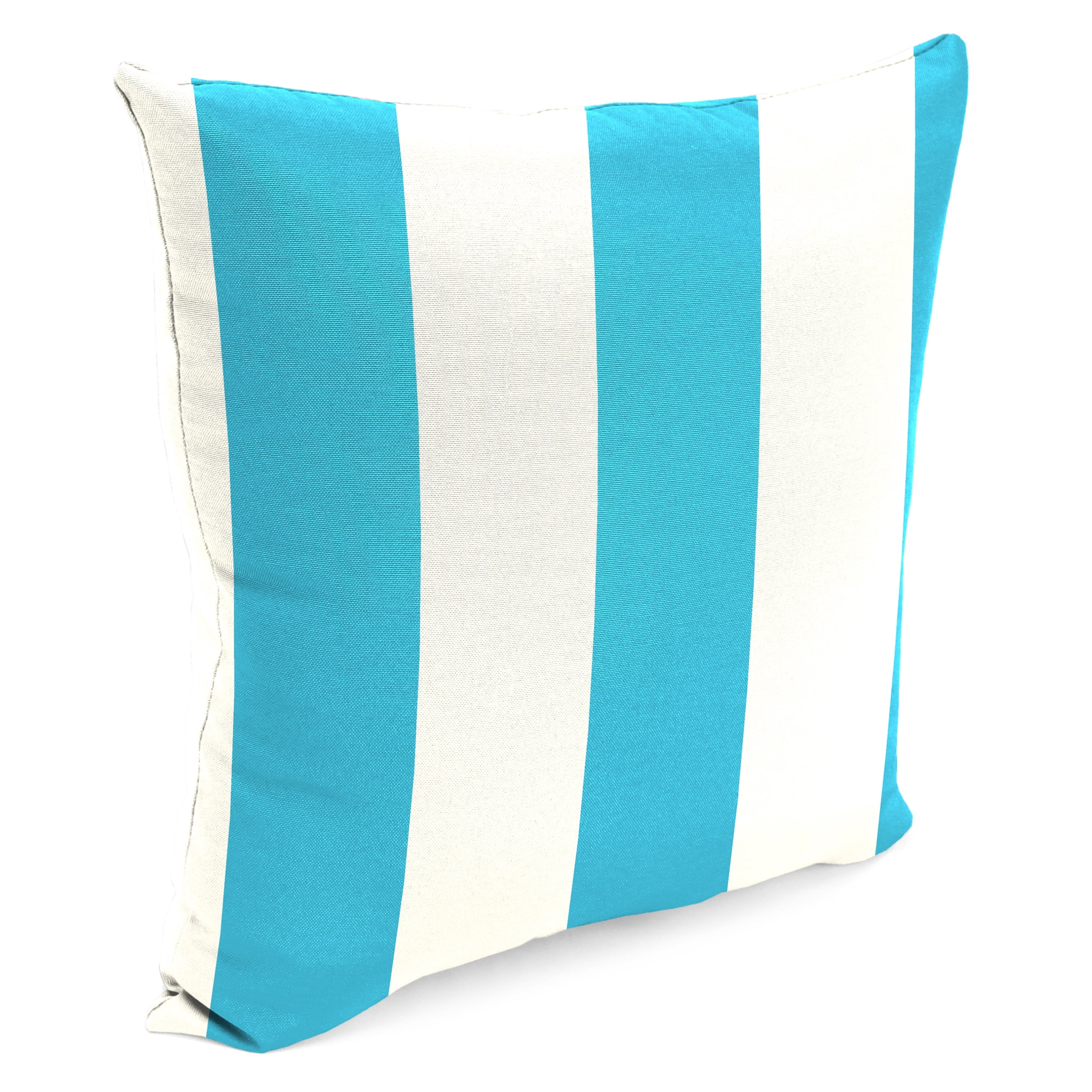 Jordan Manufacturing 16" x 16" Turquoise Stripe Outdoor Throw Pillow (Set of 2)