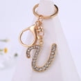 thumbnail image 2 of Llavero con 26 letras en inglés y fuente hermosa de diamantes de metal, accesorio para llaves, pequeños regalos colgantes, 2 of 6
