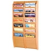 Wooden Mallet 14 Pocket wall Mount Magazine Rack in Light Oak