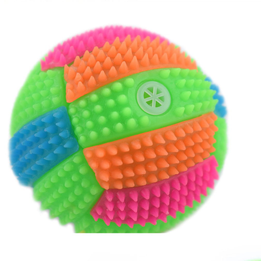LED Volleyball Flashing Light Up Color Changing Bouncing Hedgehog Ball Dog Toys 